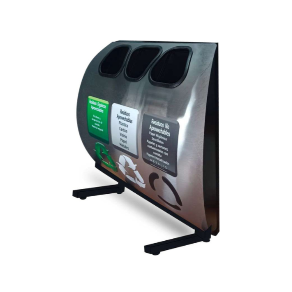Punto Ecológico Acero Inoxidable 60 Litros 3 Divisiones Metalis_1