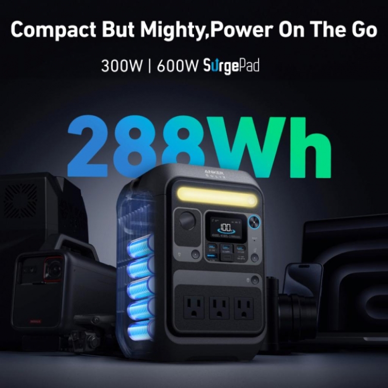 Estación de Energia Portatil Anker Solix C300X 300W 288Wh  _3