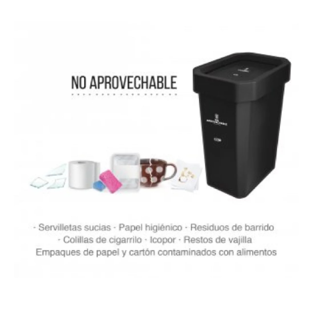 Papelera con Tapa Vaivén 10 Litros Negra Estrabins No Aprovechable 4-1042591_5