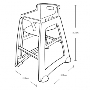 Silla Comedor Bebé Rubbermaid Sin Ruedas Gris Gratis Bandeja FG781408PLAT_8