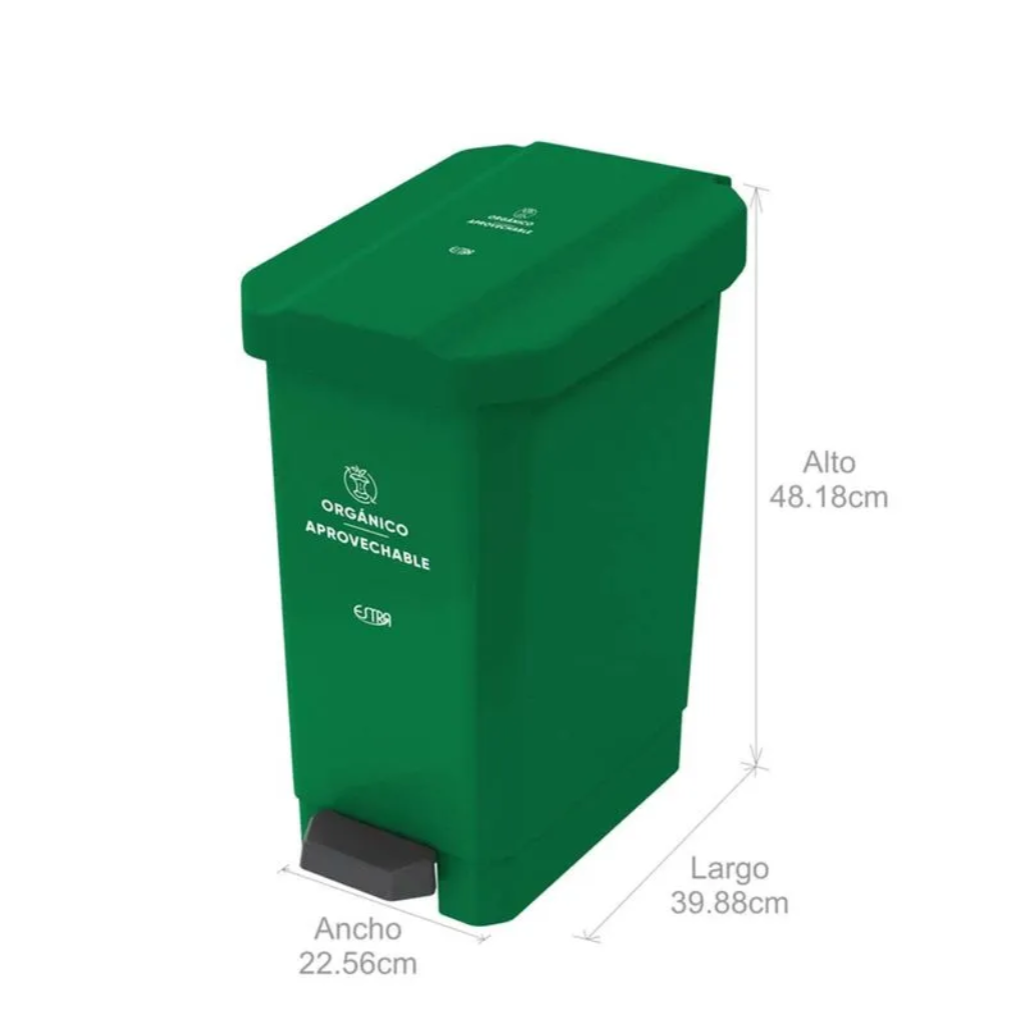 Caneca de Pedal 22 Litros Estra Bins Verde 4-1042661_1