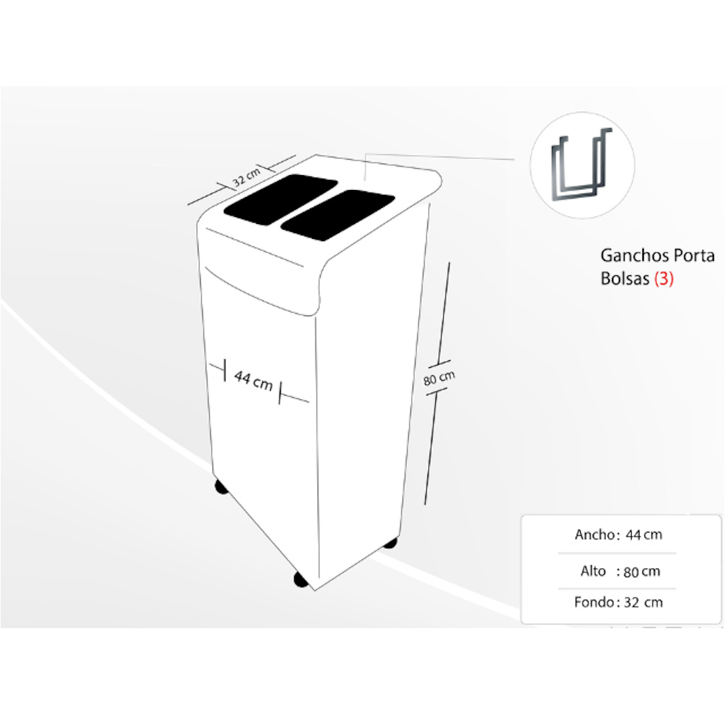 Punto Ecológico Acero Inoxidable 70 Litros 2 Divisiones Metalis_3