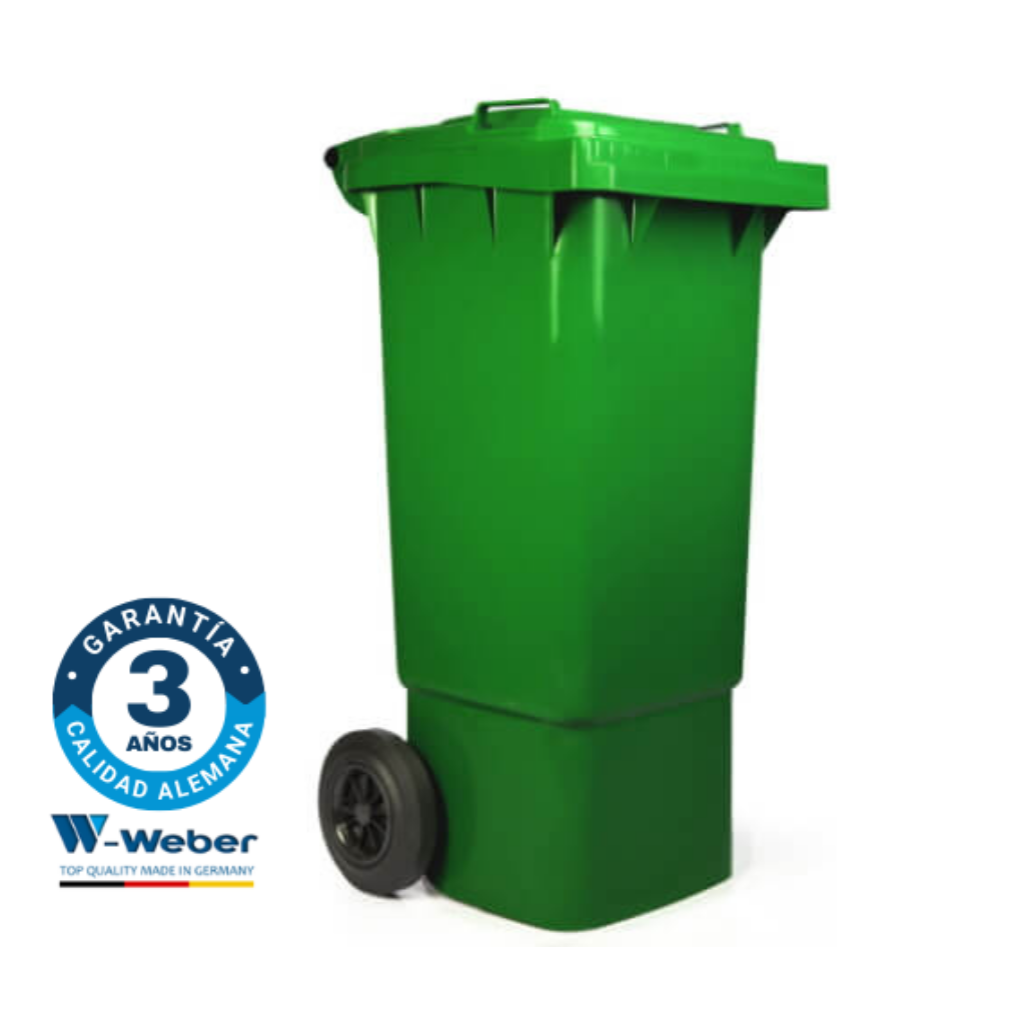 Contenedor de Basura con Ruedas 80 Litros Verde Weber_1