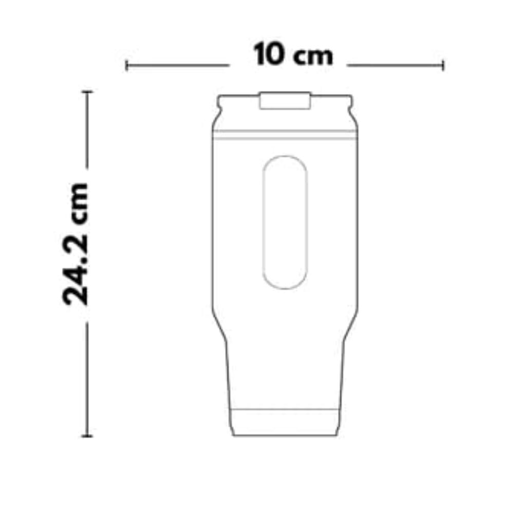 Termo Vaso Flip N Sip 32 Onzas 946 ml Carbonita Acero Inox_7