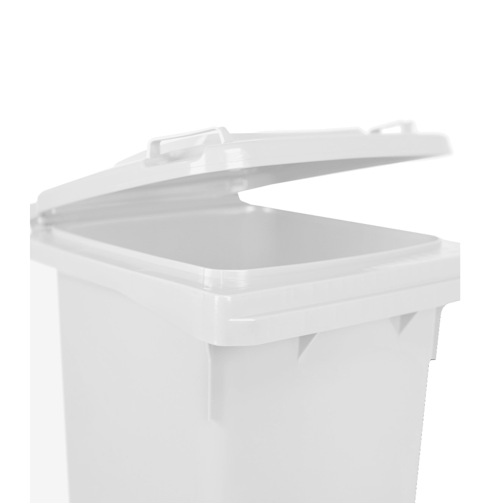 Contenedor de Basura con Ruedas 120 Litros Blanco Weber_1