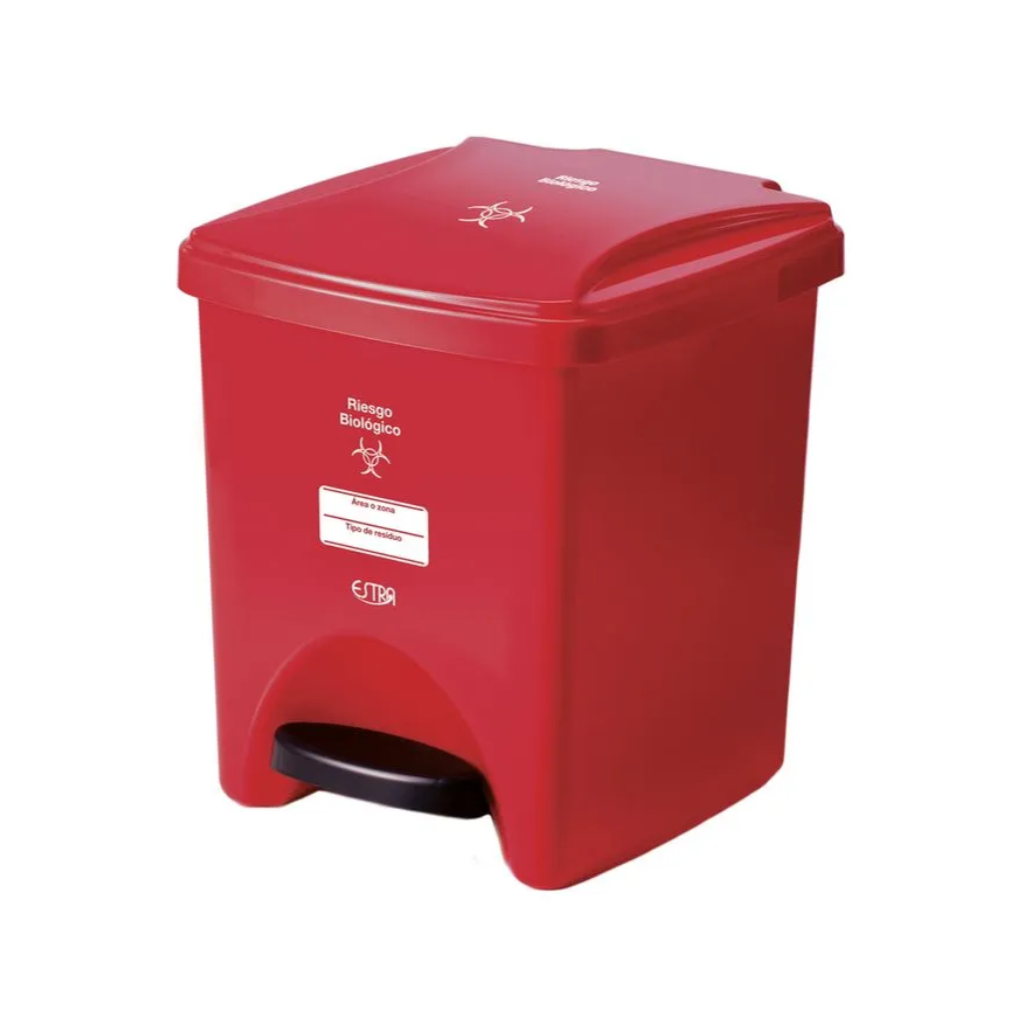 Papelera Pedal 20 Litros Rojo Residuos Peligrosos Estra 4-1002152_1