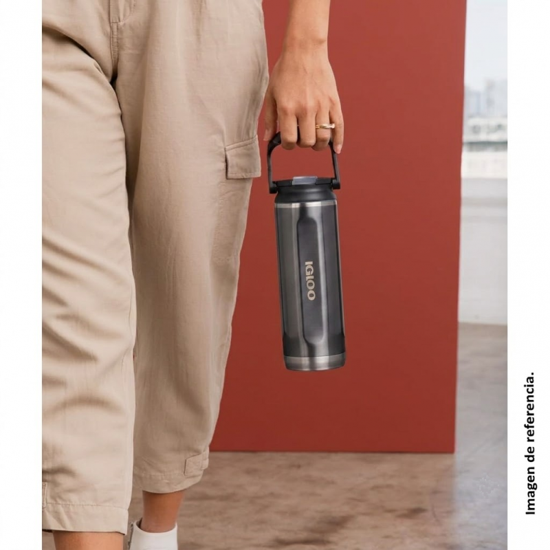 Botella Térmica Igloo Sipper 20 Oz 591 Ml Carbonite Gris_5