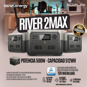 Kit Solar Portátil EcoFlow RIVER 2 MAX 500 W + Panel Solar 160 W_4