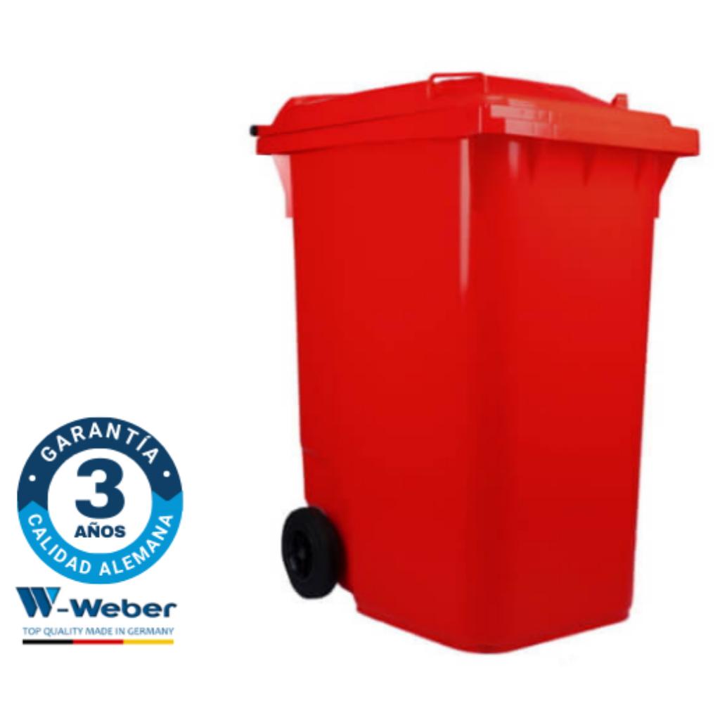 Contenedor de Basura con Ruedas 360 Litros Rojo Weber_1