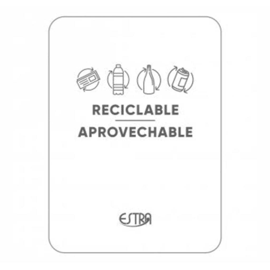 Papelera con Tapa Vaivén 53 Litros Blanco EstraBins Reciclable Aprovechable 4-1042648_5