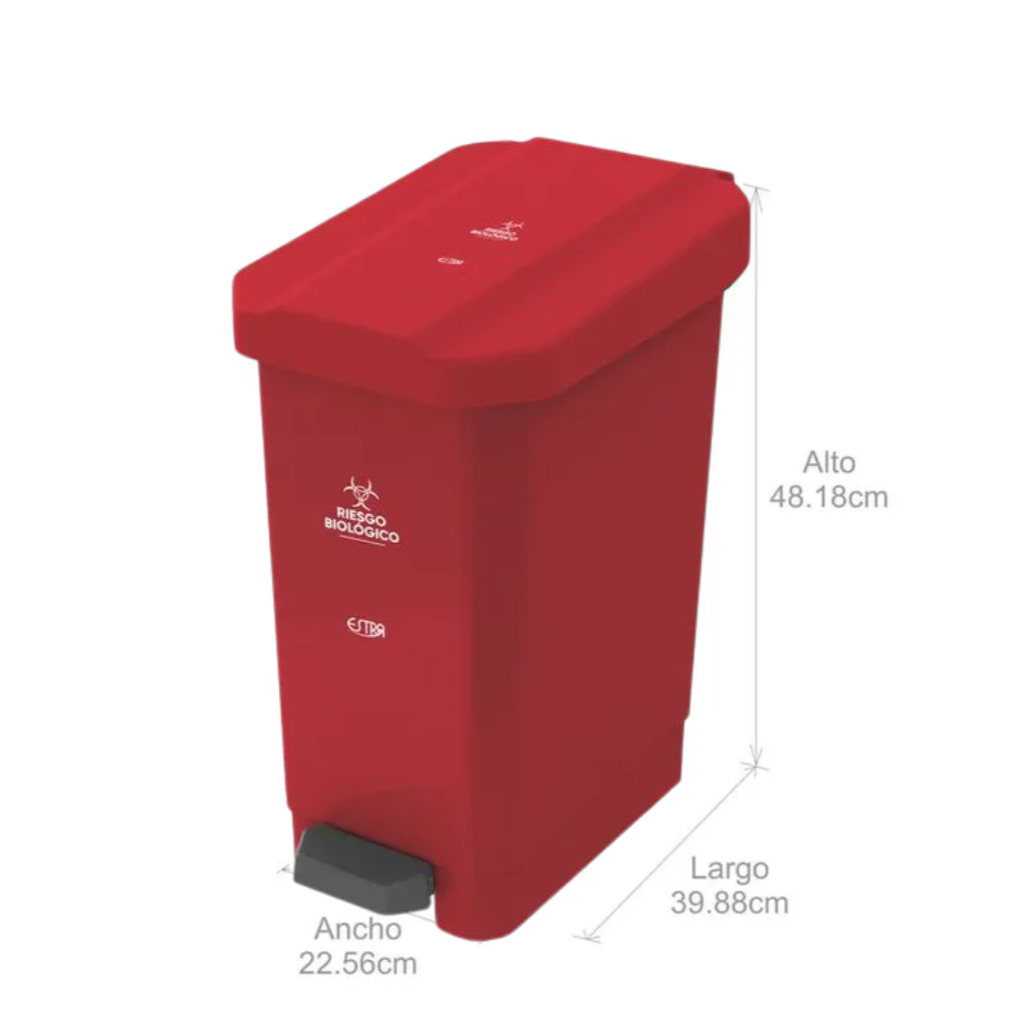 Caneca de Pedal 22 Litros Estra Bins Roja 4-1040721_1