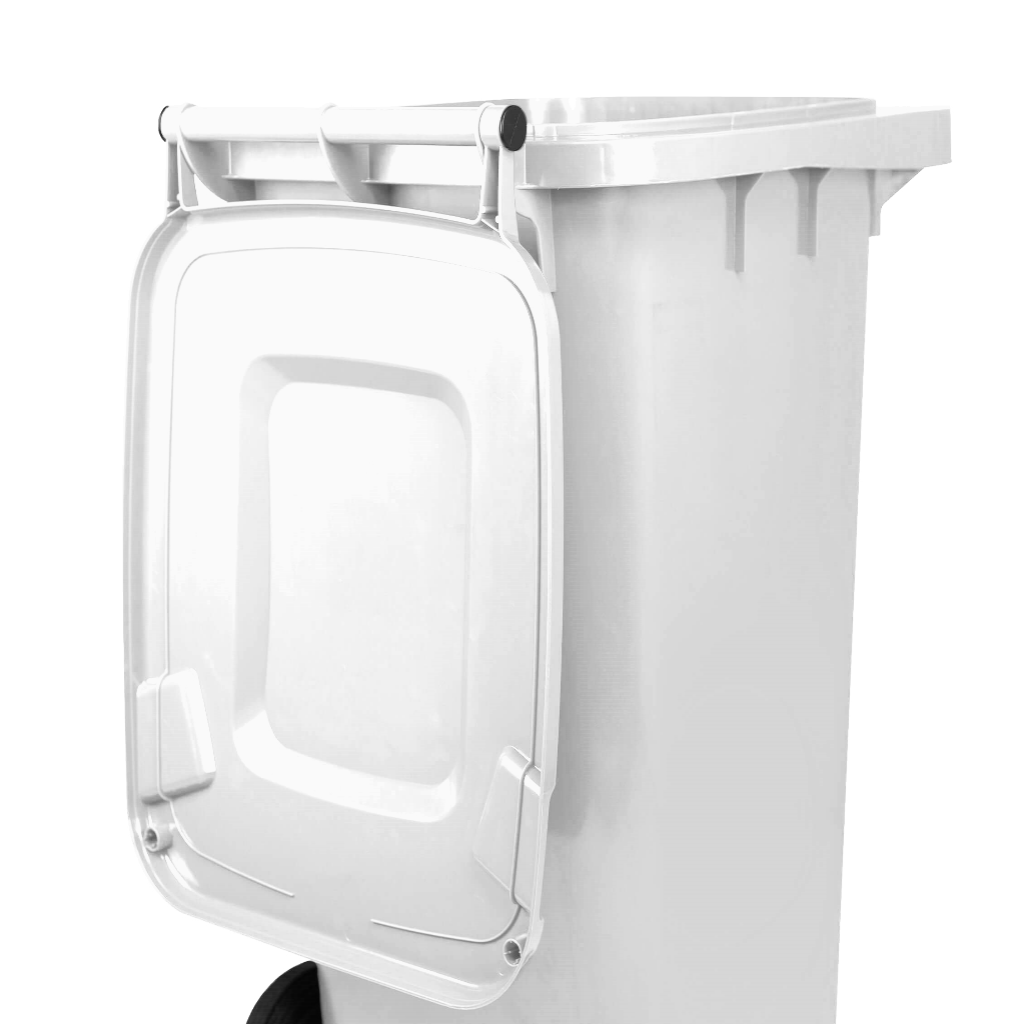 Contenedor de Basura con Ruedas 240 Litros Blanco Weber_4