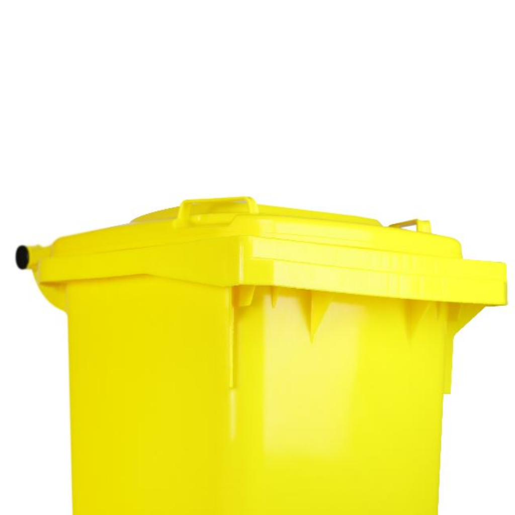 Contenedor de Basura con Ruedas 120 Litros Amarillo Weber_4