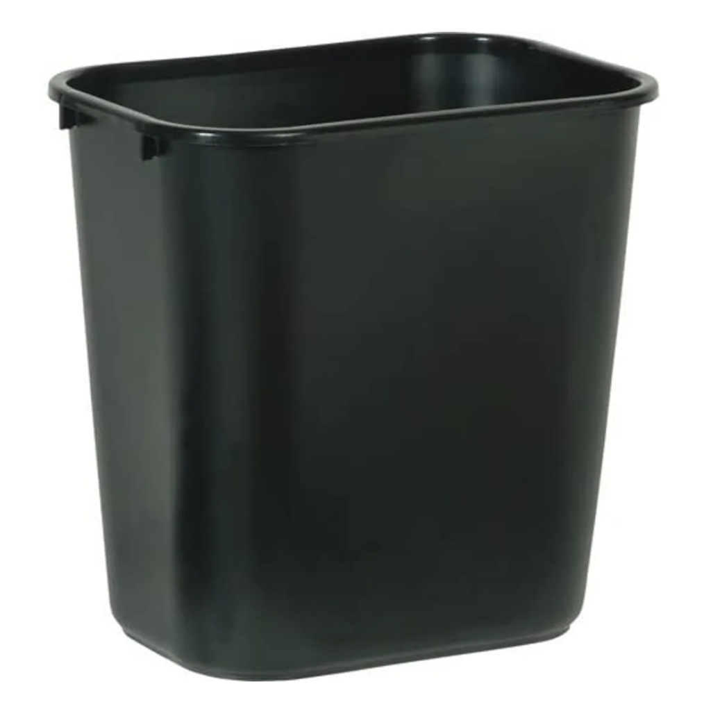 Papelera Rectangular Mediana 26.6 Lt Negro Rubbermaid FG295600BLA - TIENEX