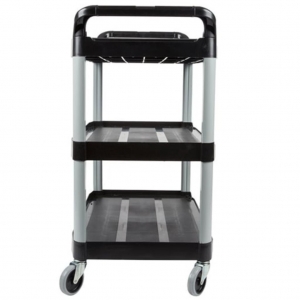 Carro de Servicio Abierto Tres Estantes 200 Libras Negro FG342488BLA_4