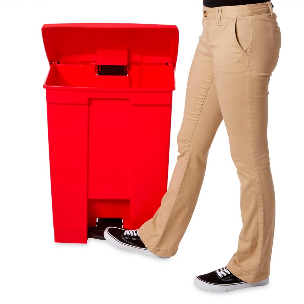 Papelera de Pedal Rubbermaid Legacy 68 Litros (18 Gal) Roja FG614500RED_7