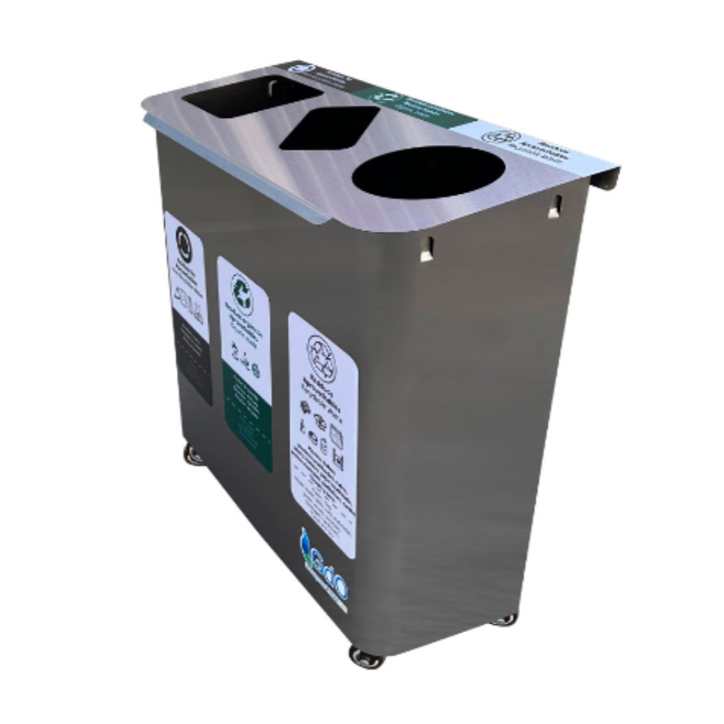 Punto Ecológico Acero Inoxidable 110 Litros 3 Divisiones  Metalis Ámbar lite_6
