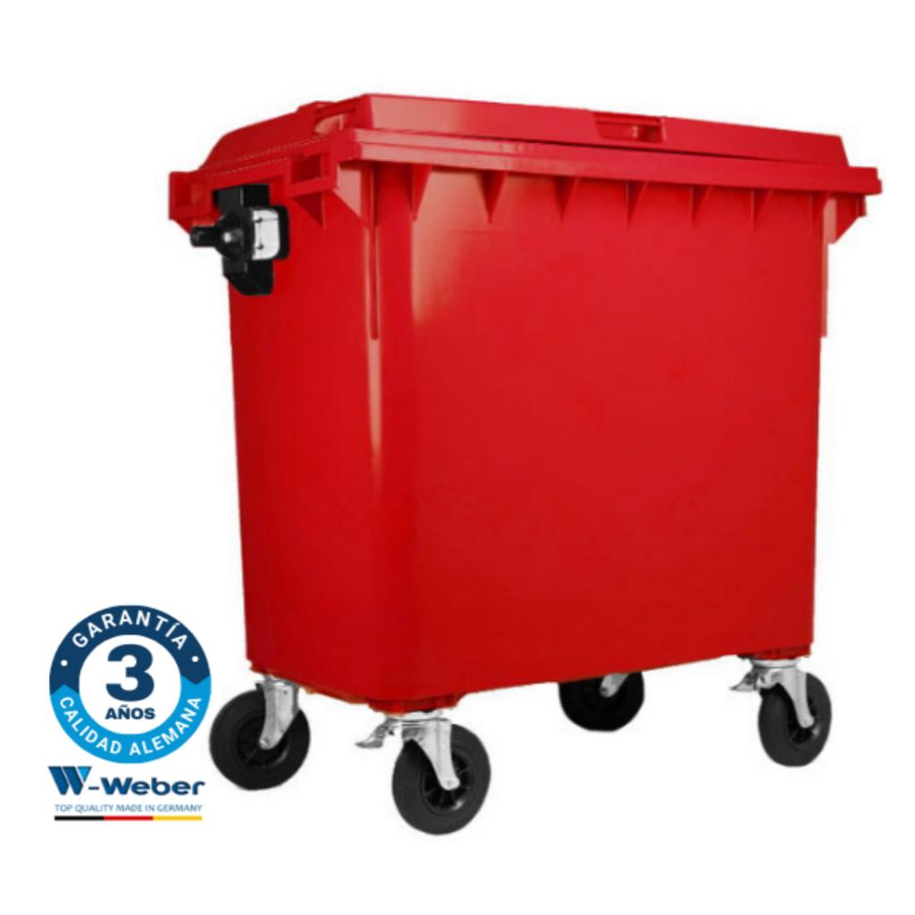 Contenedor de Basura con Ruedas 770 Litros Rojo Weber_1