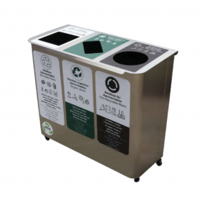 Punto Ecológico Acero Inoxidable 160 Litros 3 Divisiones Metalis_1