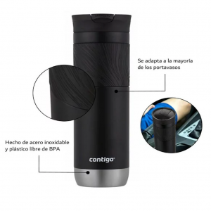 Vaso Termo Contigo Snapseal Byron Acero 20 Oz 591ml Licorice Negro_11