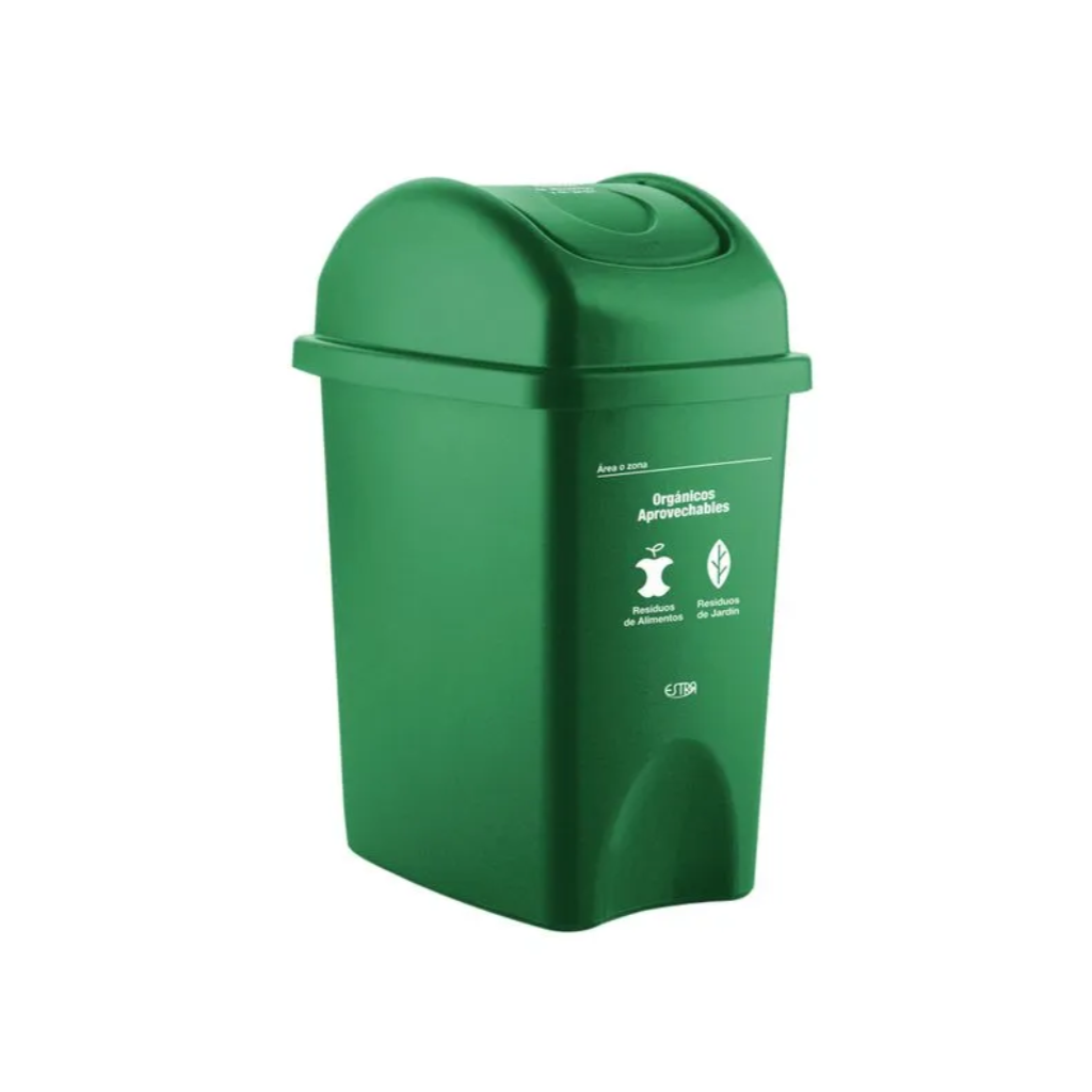 Papelera con Tapa Vaivén 10 Litros Verde Residuos Orgánicos y Aprovechables Estra 4-1042503_1