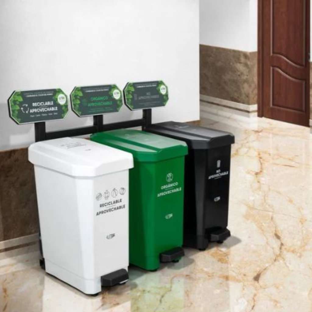 Punto Ecológico 44 Litros 3 Puestos EstraBios con Tablero (Blanco,Verde, Negro) Estra 4-1046877_5