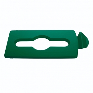 Tapa Verde reciclaje mixto estación de reciclaje Slim Jim Rubbermaid 2007887_1