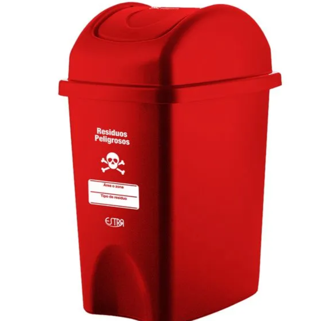 Papelera con Tapa Vaivén 10 Litros Rojo Residuos Peligrosos Estra 4-1002284_3