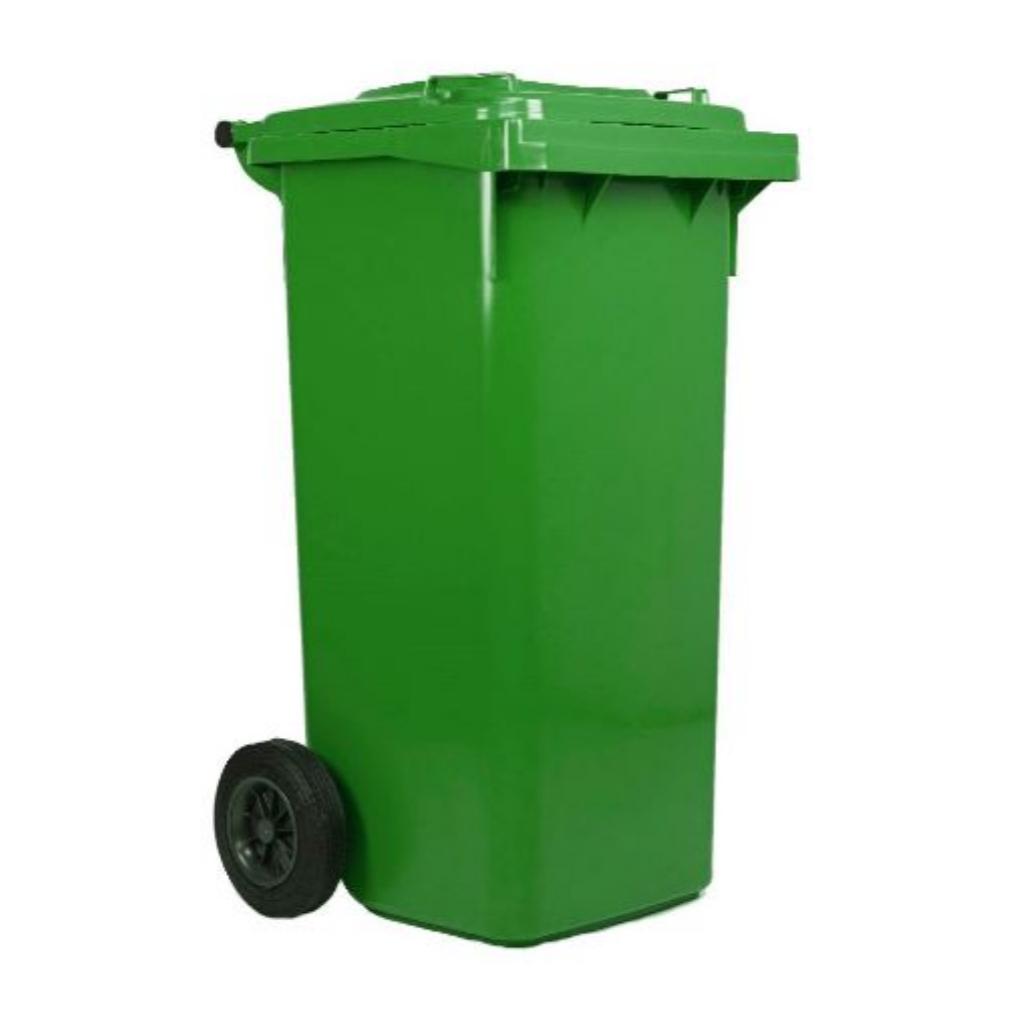 Contenedor de Basura con Ruedas 120 Litros Verde Weber_2