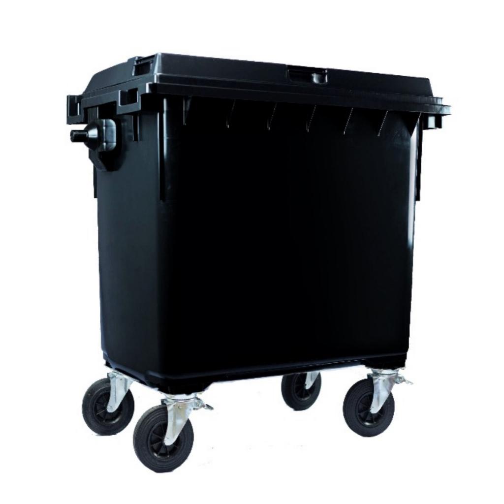 Contenedor de Basura con Ruedas 660 Litros Negro CDR_1