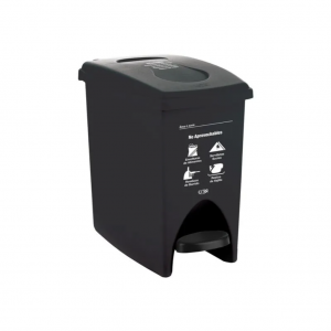 Papelera Pedal 10 Litros Negro Residuos No Aprovechables Estra 4-1042556_1