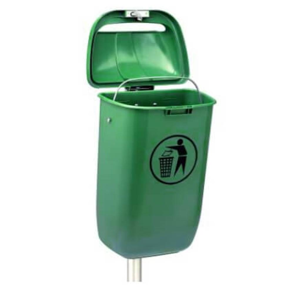Contenedor de Residuos Poste 50 Litros Verde Weber_3