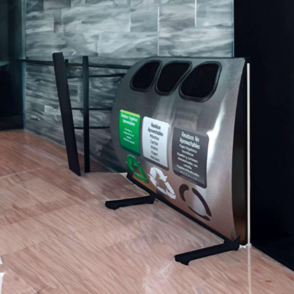 Punto Ecológico Acero Inoxidable 60 Litros 3 Divisiones Metalis_4