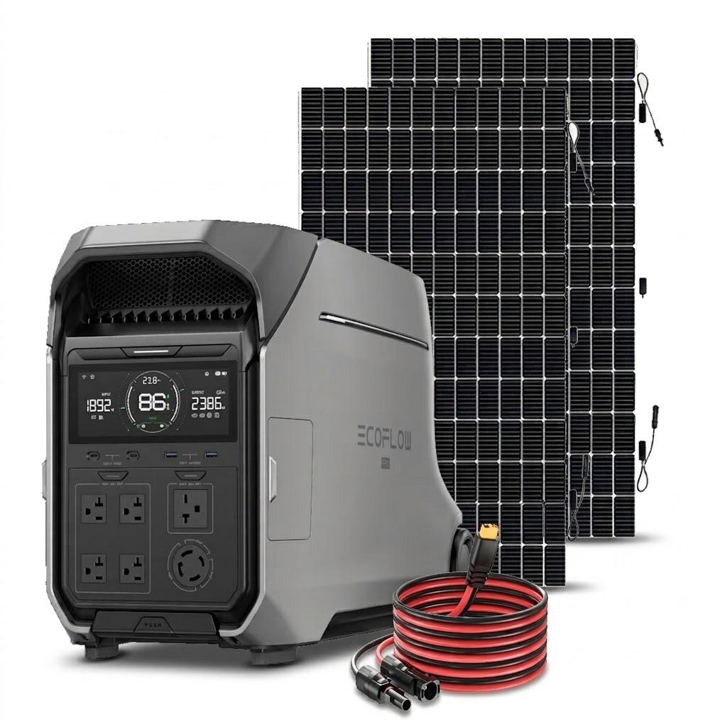 Kit Solar Portátil EcoFlow DELTA PRO 3 4000W + 2 Paneles Solares Flexibles de 560 W _1