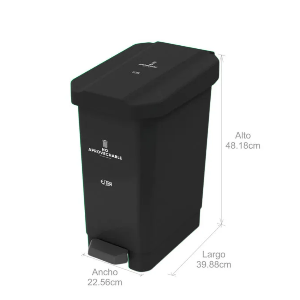 Caneca de Pedal 22 Litros Estra Bins Negra 4-1042662_2