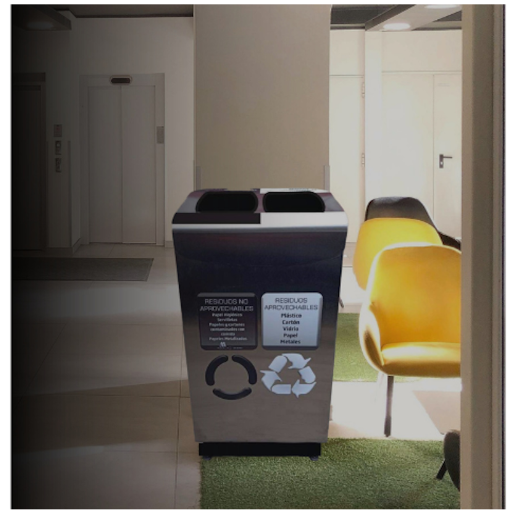 Punto Ecológico Acero Inoxidable 70 Litros 2 Divisiones Metalis_6