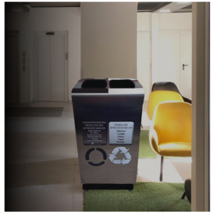 Punto Ecológico Acero Inoxidable 70 Litros 2 Divisiones Metalis_6