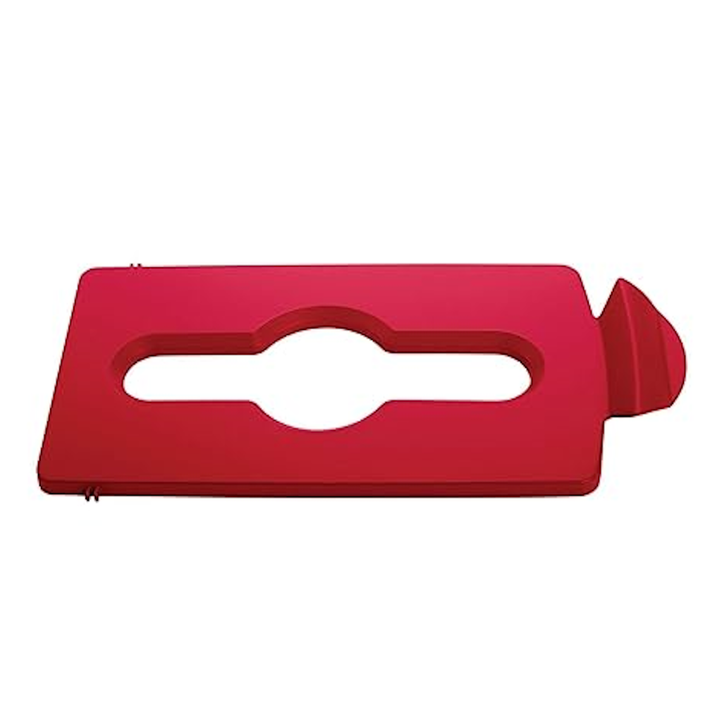 Tapa Roja reciclaje mixto estación de reciclaje Slim Jim Rubbermaid 2007195 _1