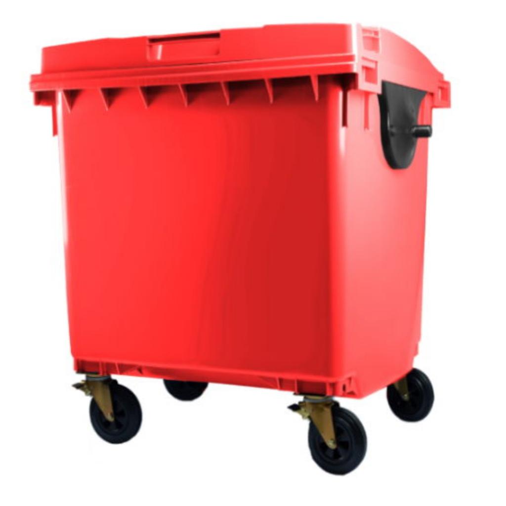 Contenedor de Basura con Ruedas 1100 Litros Rojo CDR_1