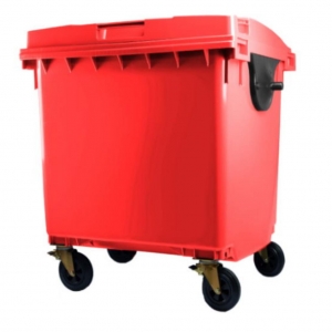 Contenedor de Basura con Ruedas 1100 Litros Rojo CDR_1