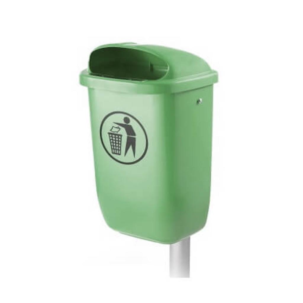 Contenedor de Residuos Poste 50 Litros Verde Weber_4