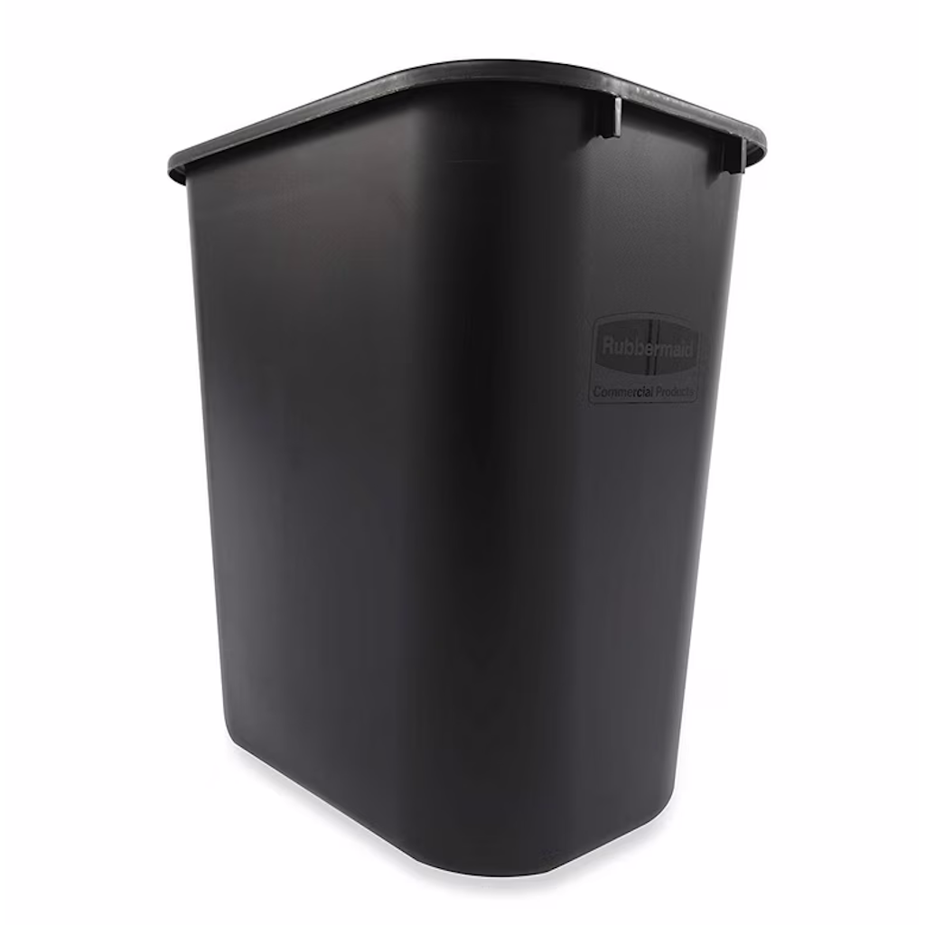 Papelera Rectangular Grande 40 Litros Negro Rubbermaid FG295700BLA_2
