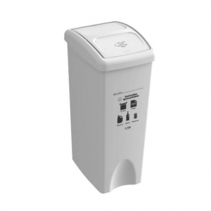 Papelera con Tapa Vaivén 53 Litros Blanca Residuos Reciclables y Aprovechables Estra 4-1042520 _1