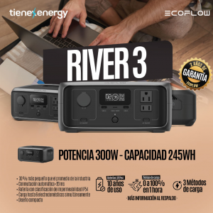 Estación de Energía Portátil EcoFlow RIVER 3 300W Potencia - 245Wh Capacidad_2