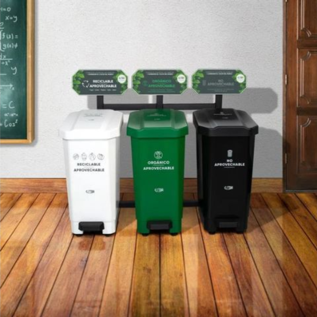 Punto Ecológico 44 Litros 3 Puestos EstraBios con Tablero (Blanco,Verde, Negro) Estra 4-1046877_4
