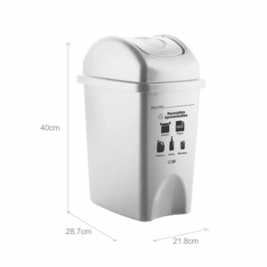 Papelera con Tapa Vaivén 10 Litros Blanca Residuos Reciclables y Aprovechables Estra 4-1042502_2