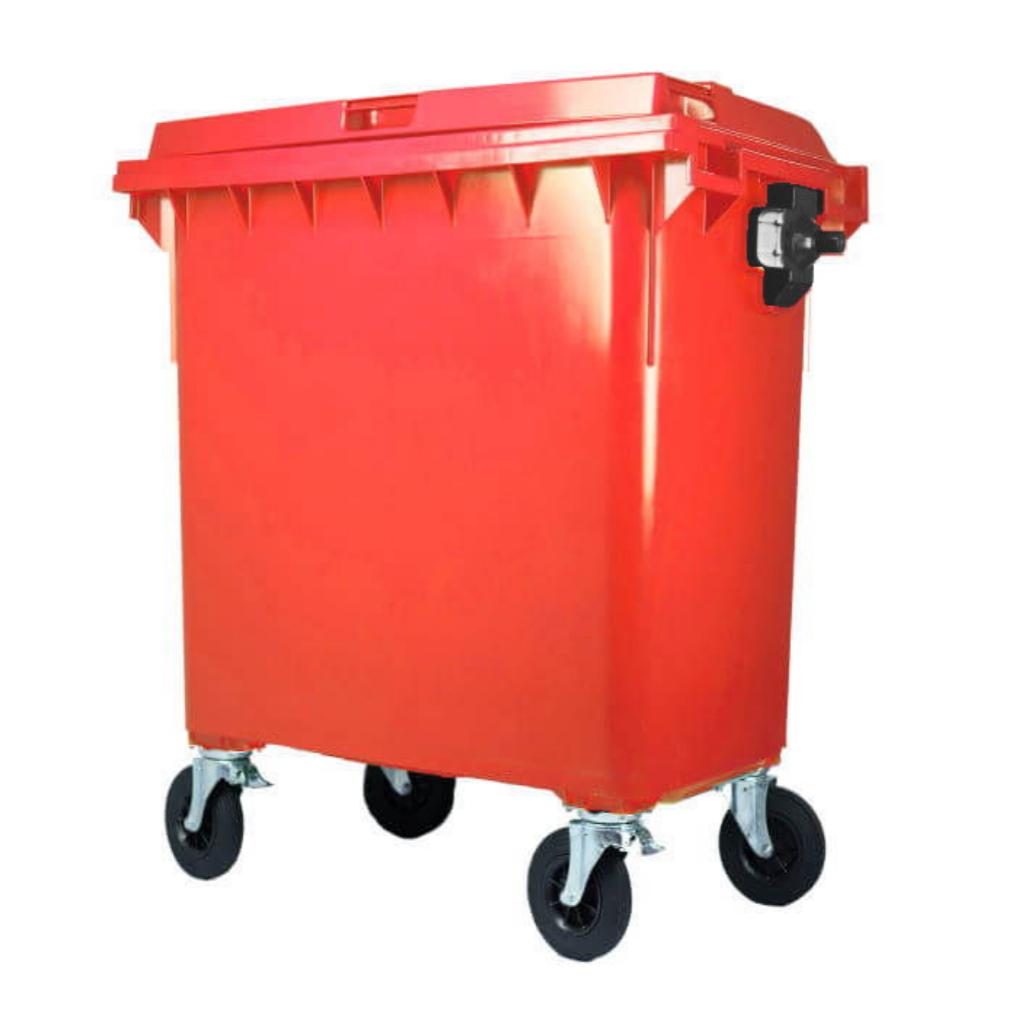 Contenedor de Basura con Ruedas 770 Litros Rojo Weber_2