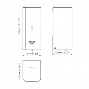 Dispensador de Jabón Automático Acero Inoxidable Satinado 1 Lts Mediclinics DJ0037ACS_2