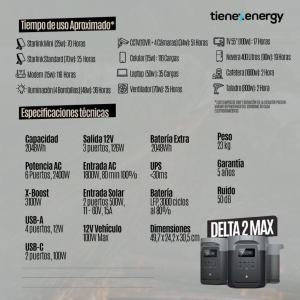 Estación de Energía Portátil EcoFlow DELTA 2 MAX 2400W Potencia - 2000Wh Capacidad_13