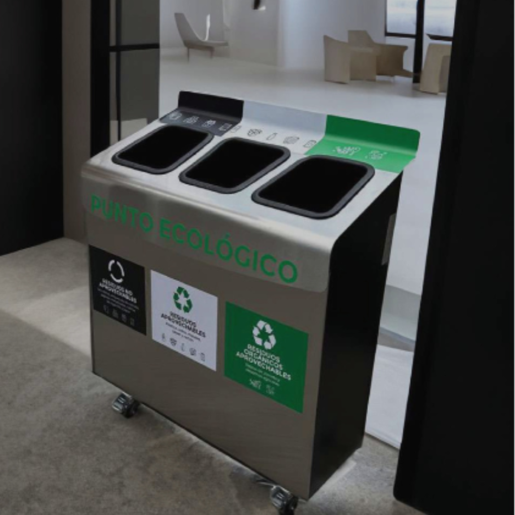 Punto Ecológico Acero Inoxidable 110 Litros 3 Divisiones Metalis_5